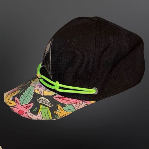 Rare Findlay Hat Airwave With Neon Rope Crown Fit Flowers on Brim Snapack Cap - Picture 2 of 7